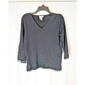 J. MARCO Women's Black V-Neck Top Sz XL